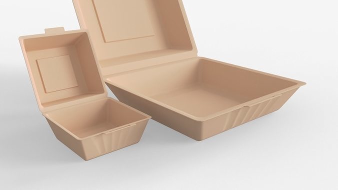 Biodegradable Food Containers 3D model 2