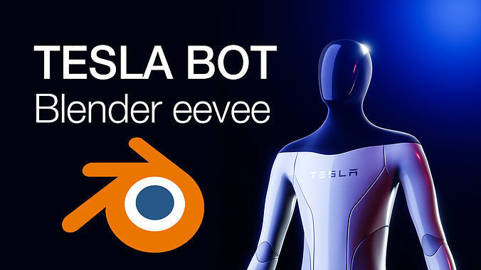 Tesla Bot Hyper 3D model quality - Blender eevee Ready to print Low-poly 3D model