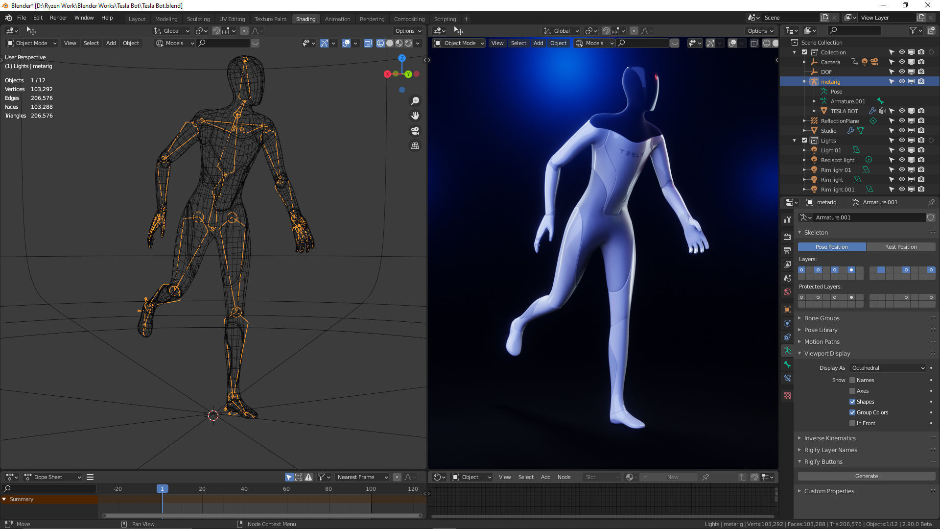 Tesla Bot Hyper 3D model quality - Blender eevee Ready to print Low-poly 3D model_11