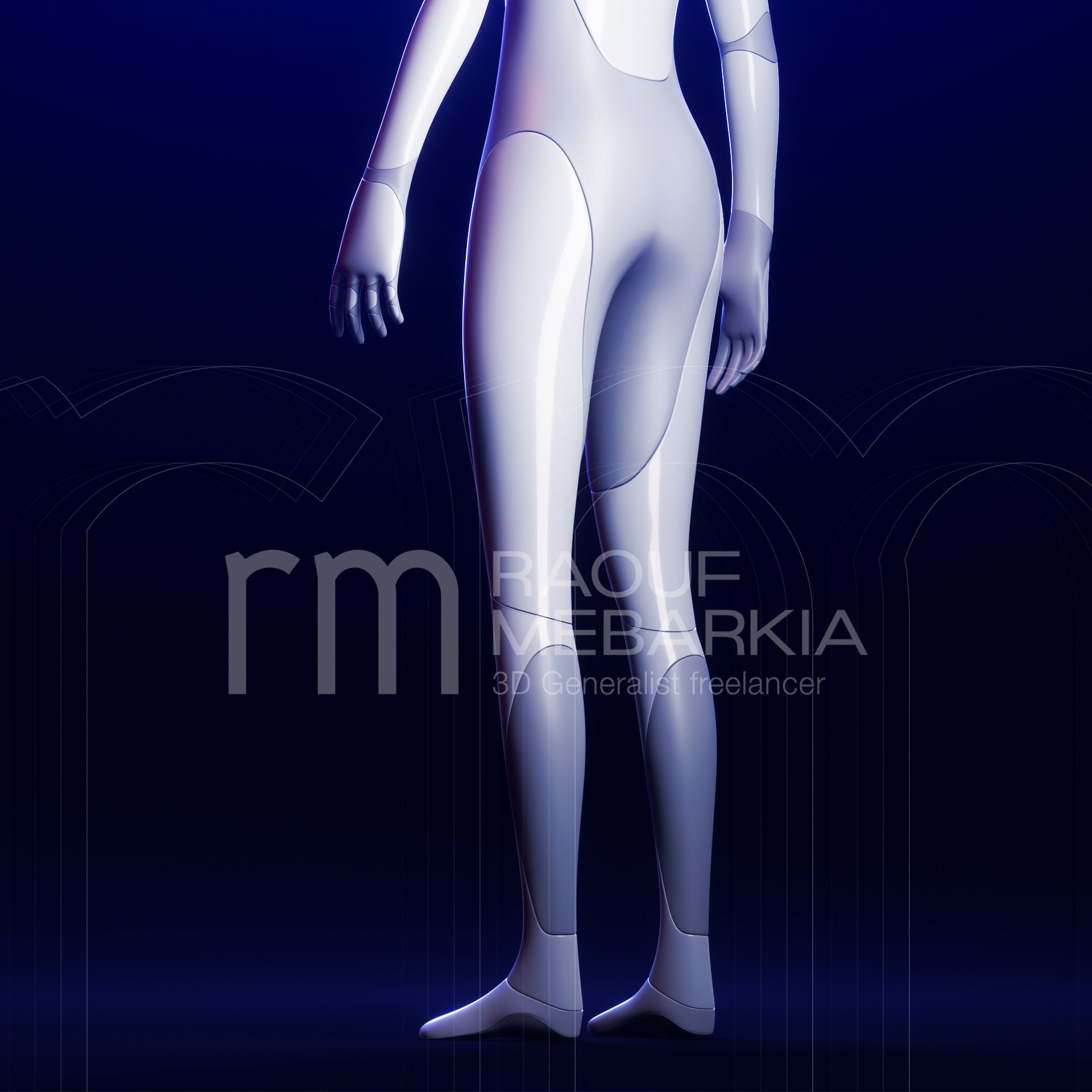 Tesla Bot Hyper 3D model quality - Blender eevee Ready to print Low-poly 3D model_8