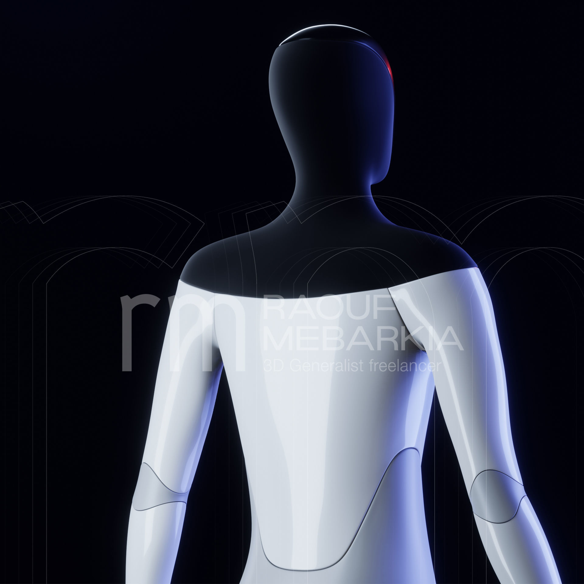 Tesla Bot Hyper 3D model quality - Blender eevee Ready to print Low-poly 3D model_7