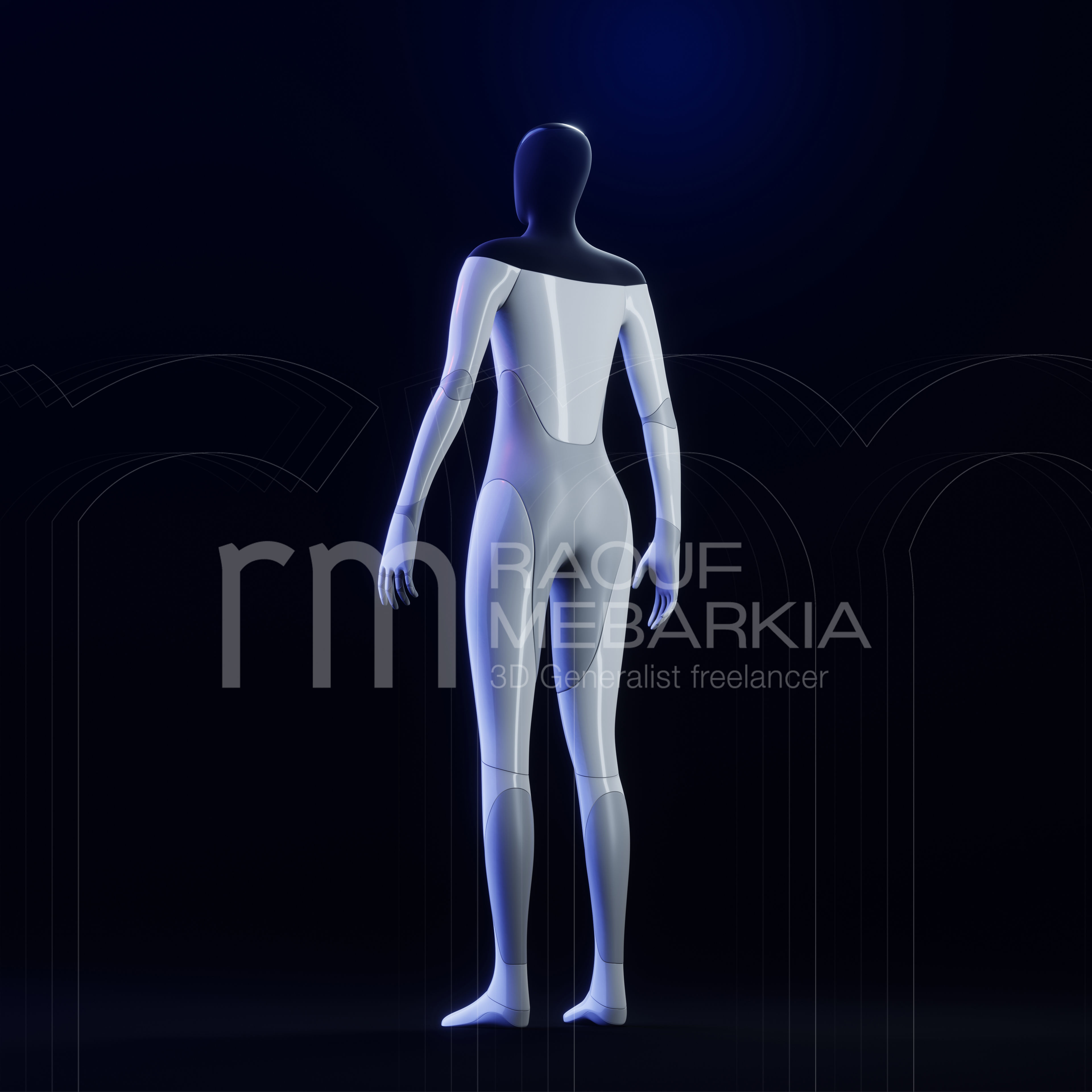 Tesla Bot Hyper 3D model quality - Blender eevee Ready to print Low-poly 3D model_3