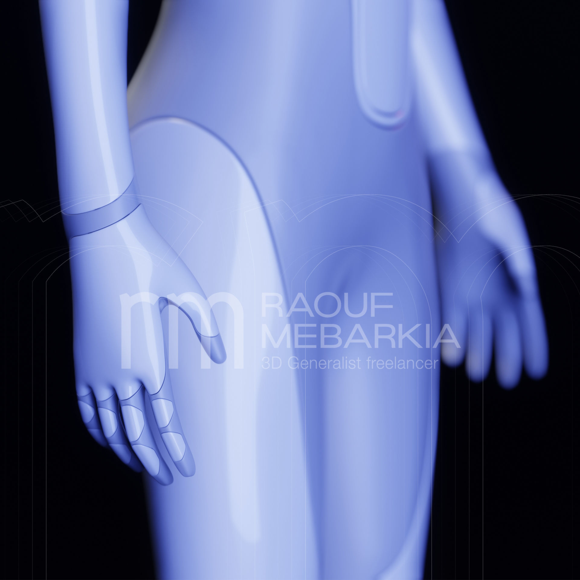 Tesla Bot Hyper 3D model quality - Blender eevee Ready to print Low-poly 3D model_9