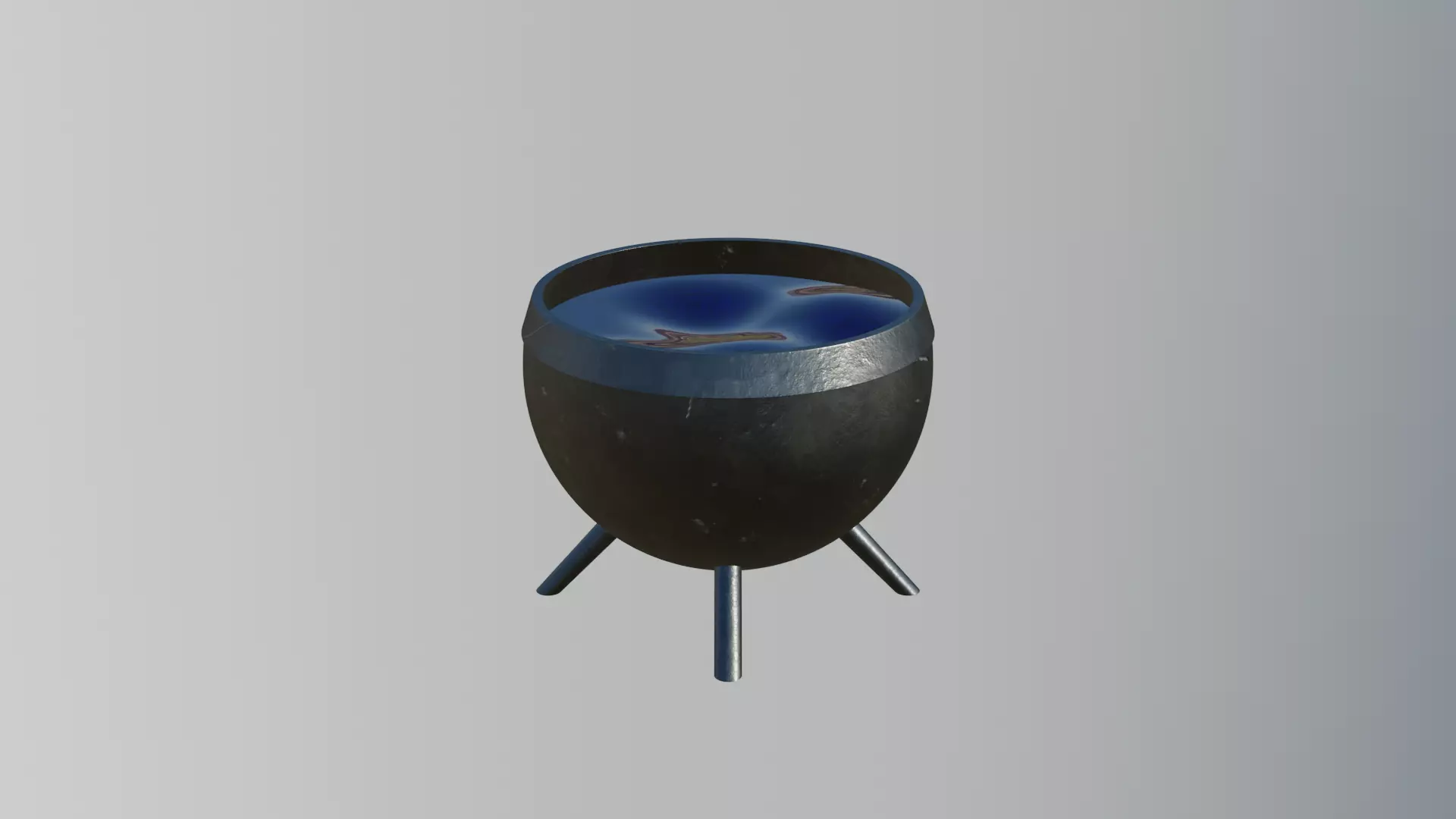Cauldron with Blue potion Free 3D model_0