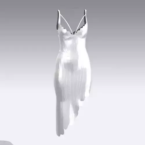 ASYMETRIC DRESS SKIRT CORSET DRESS SATIN WHITE