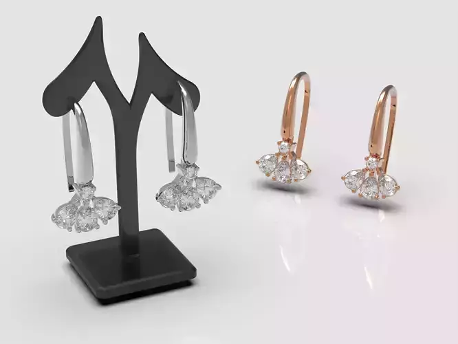 Earrings rose gold with diamonds