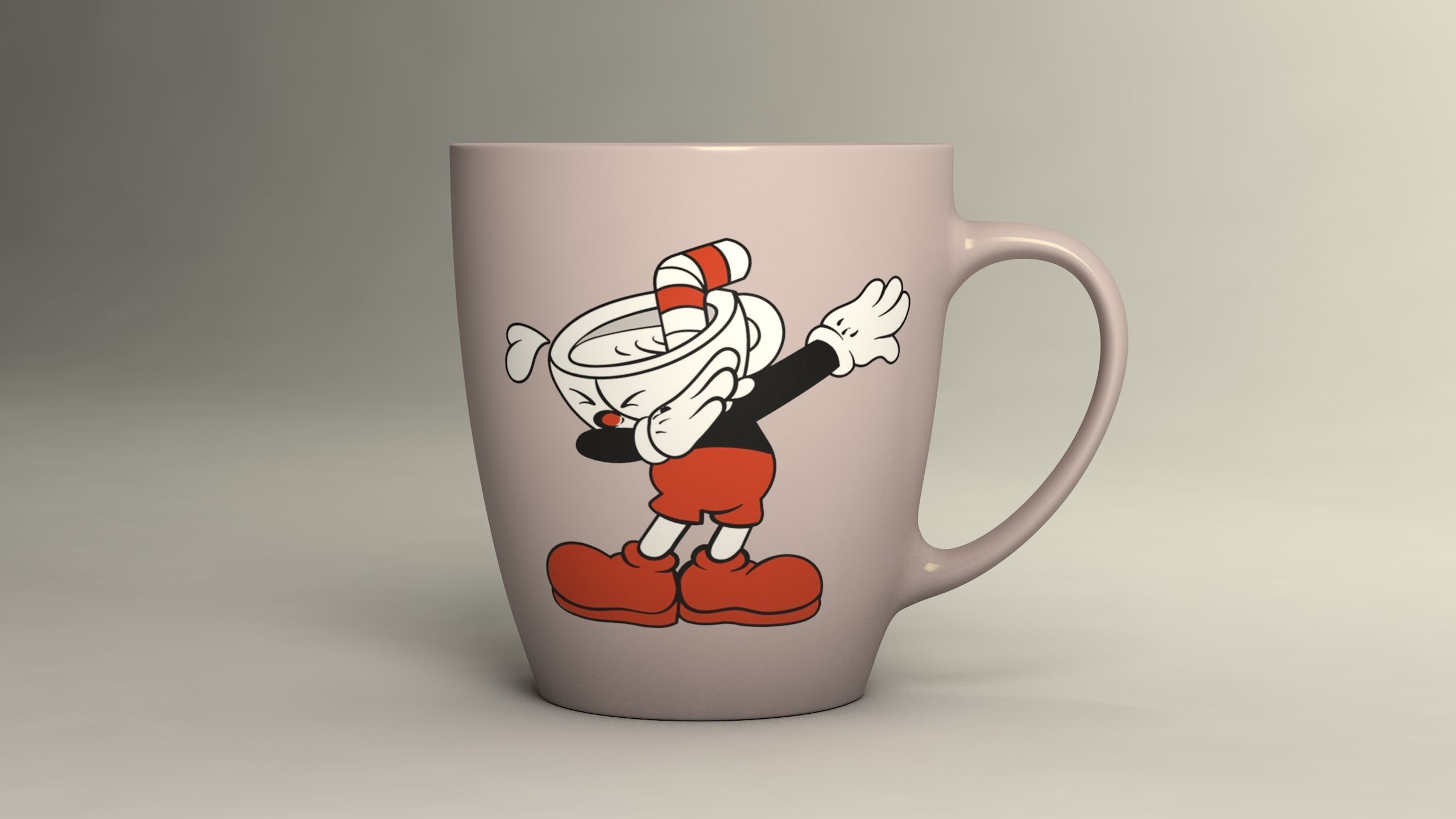 Cup 3d model cat in hat coffee mug Free low-poly 3D model_1