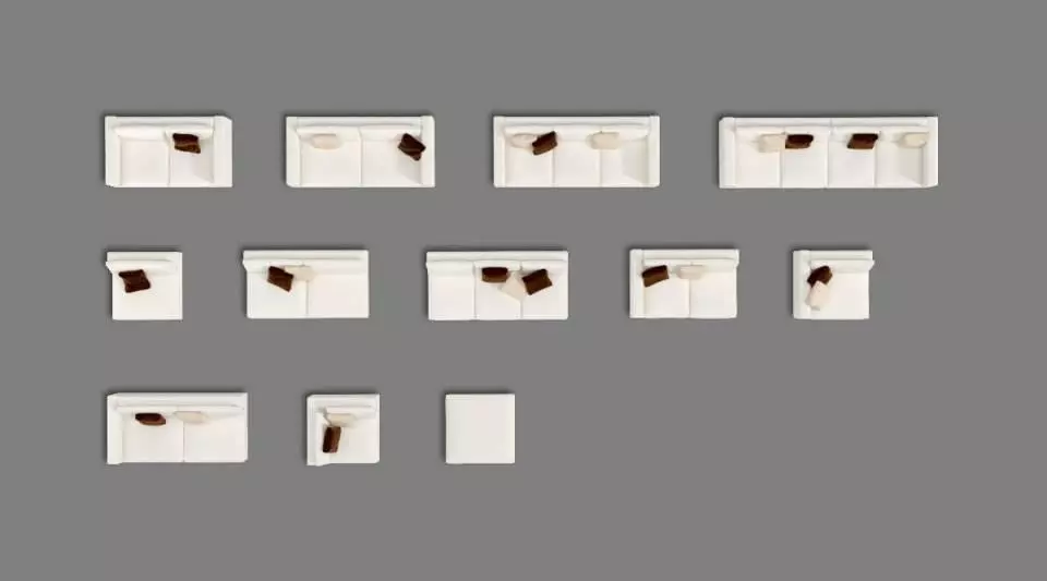 Modern White Sofas 3D model_0