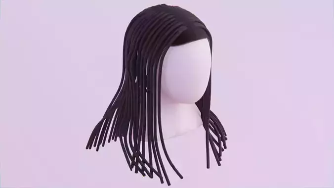 Standard Generic Dreadlocks Low-poly 3D model