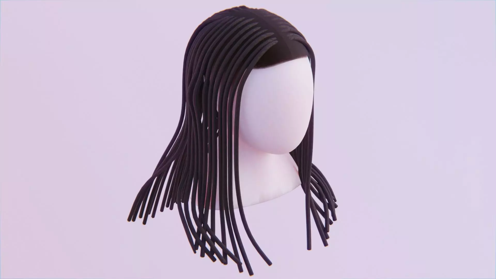 Standard Generic Dreadlocks Low-poly 3D model_0
