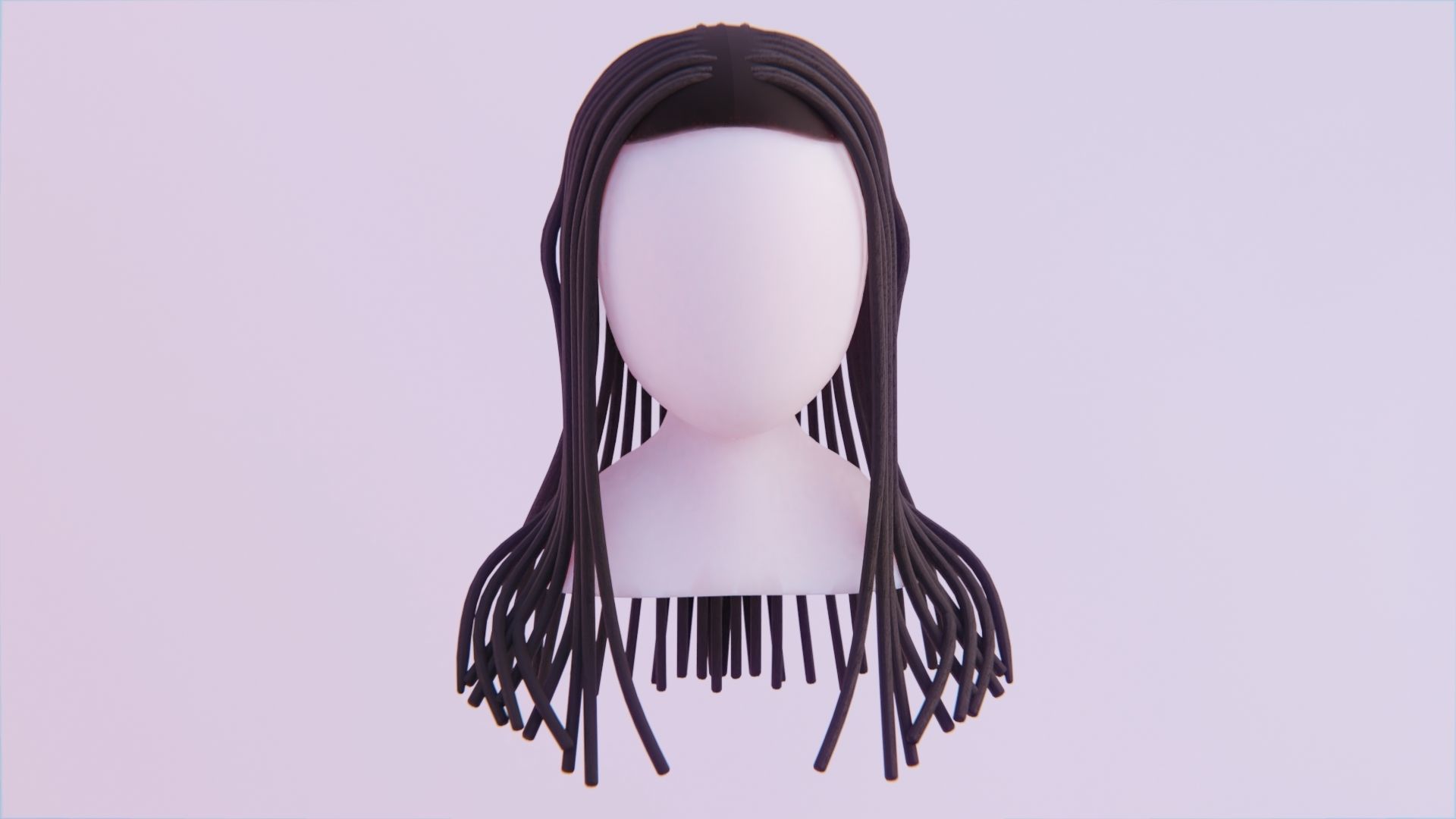 Standard Generic Dreadlocks Low-poly 3D model_1