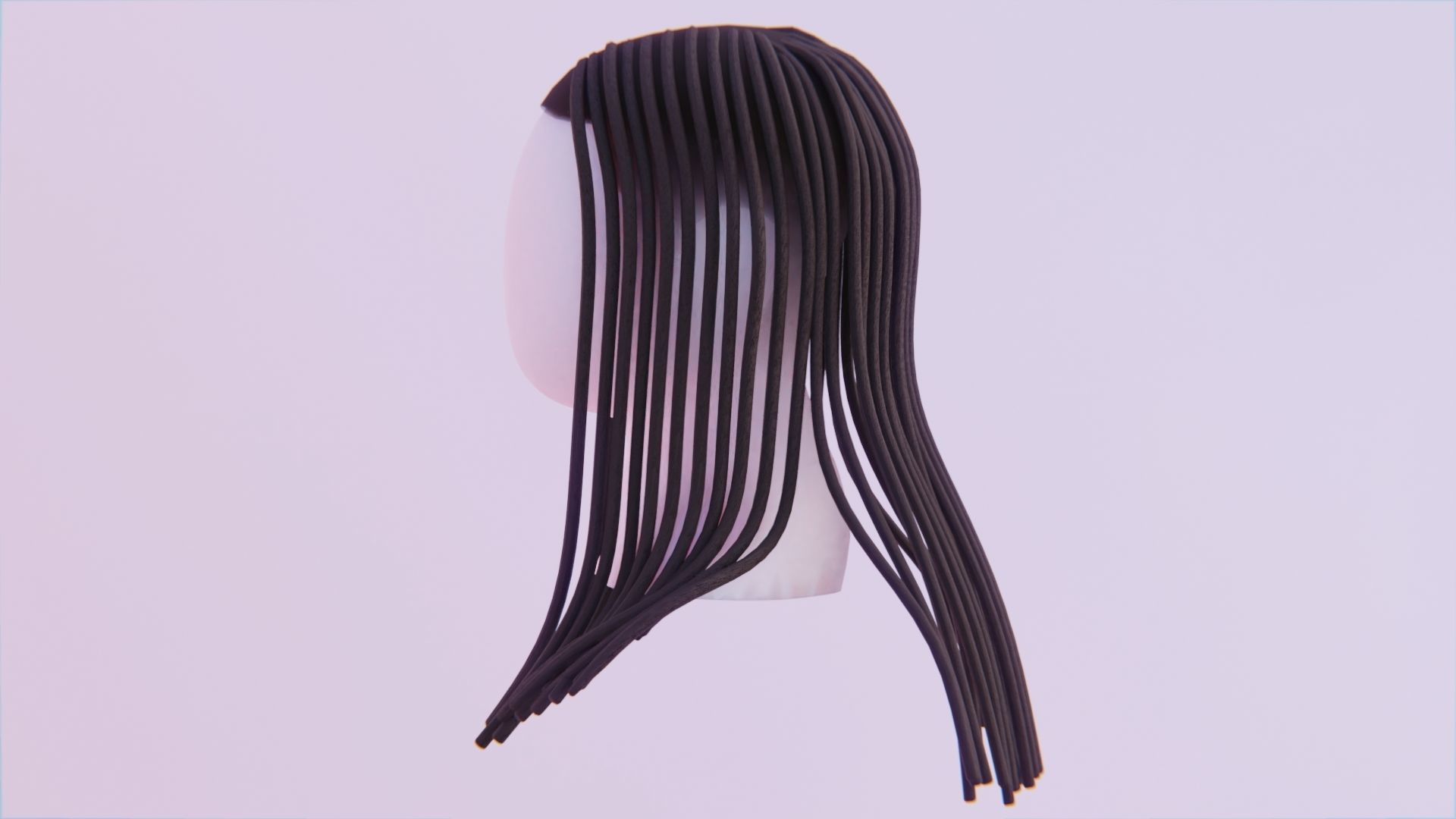 Standard Generic Dreadlocks Low-poly 3D model_2