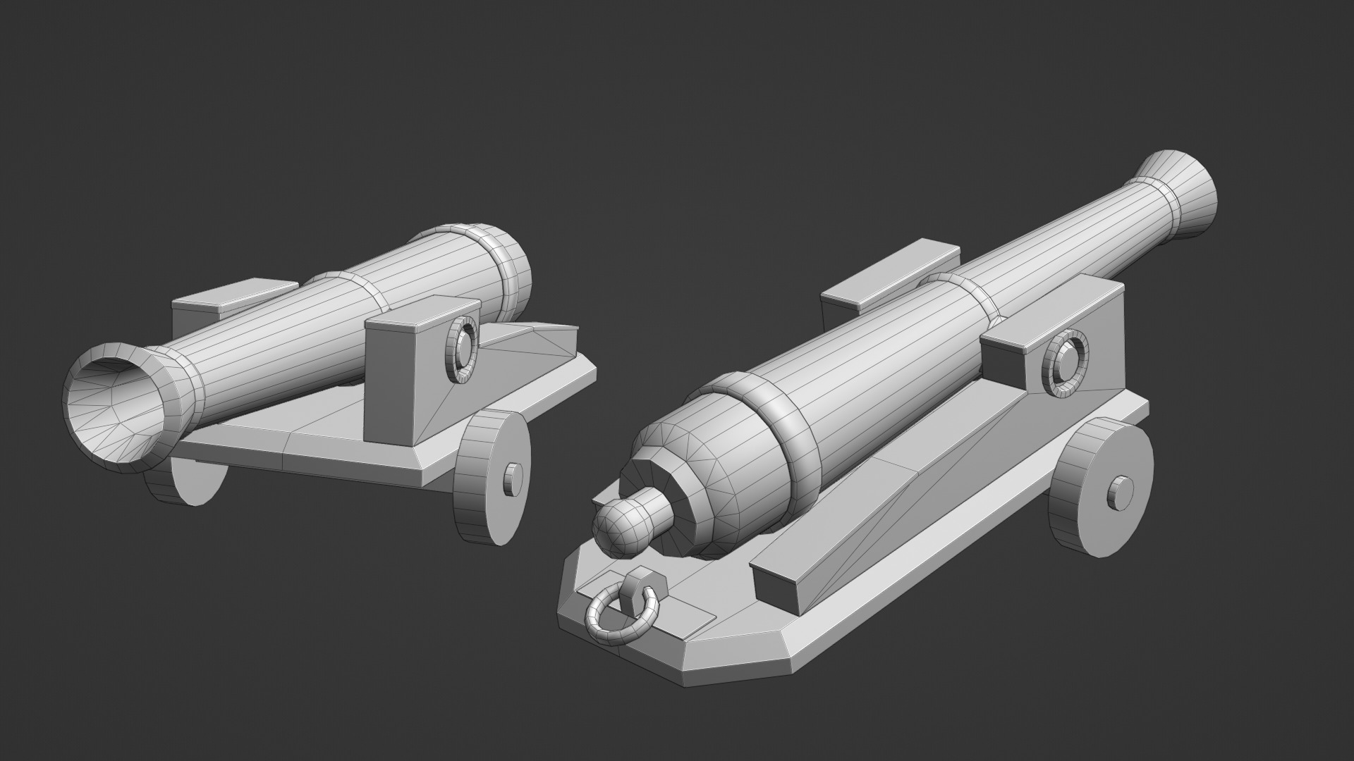 Pirate Cannon Low-poly 3D model_2