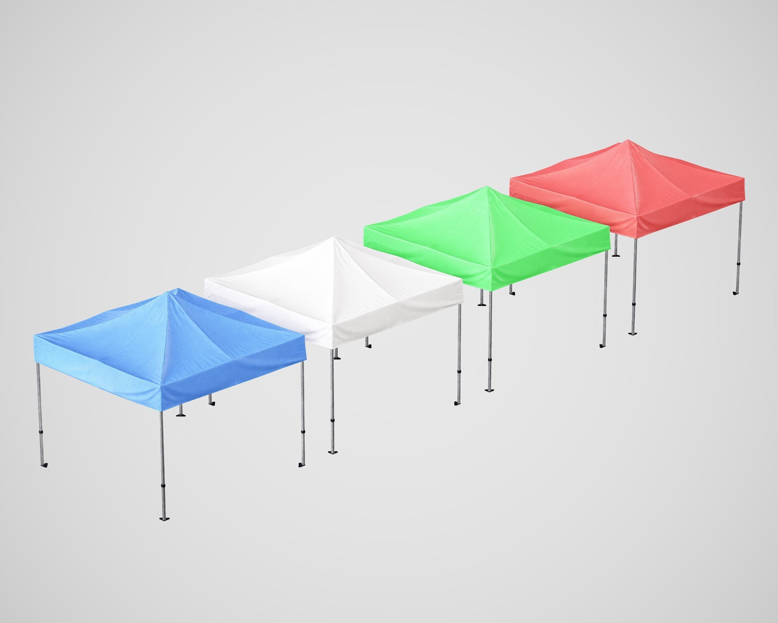 Folding Canopy Tent Low-poly 3D model_6