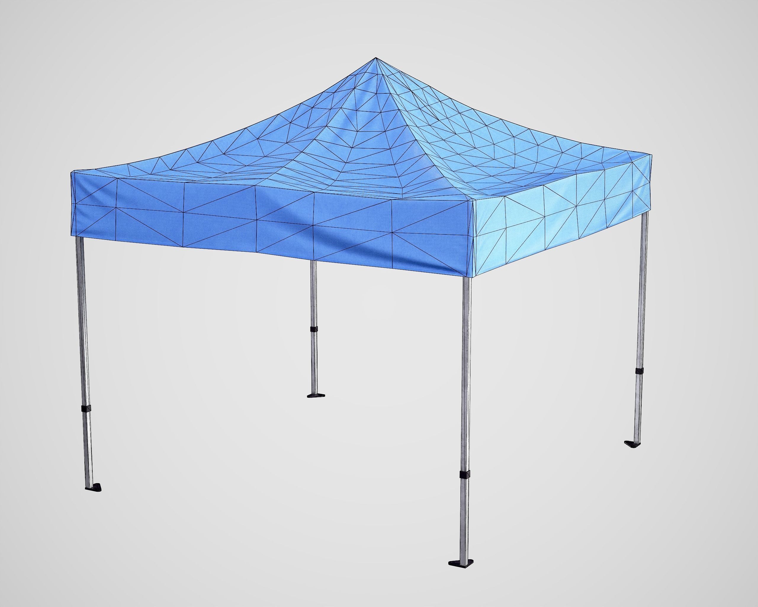 Folding Canopy Tent Low-poly 3D model_10