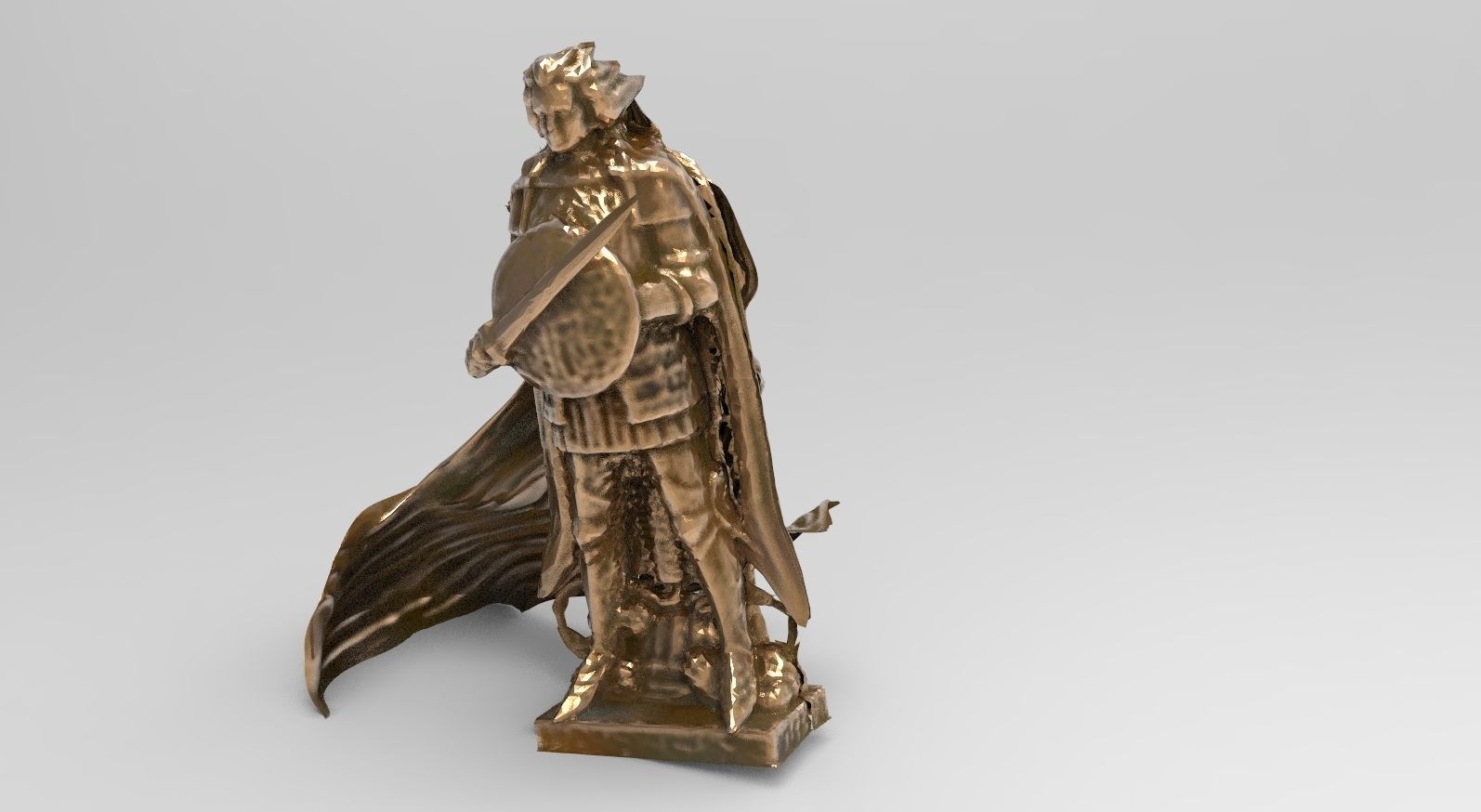Arch Angel statue standing 3D model_2