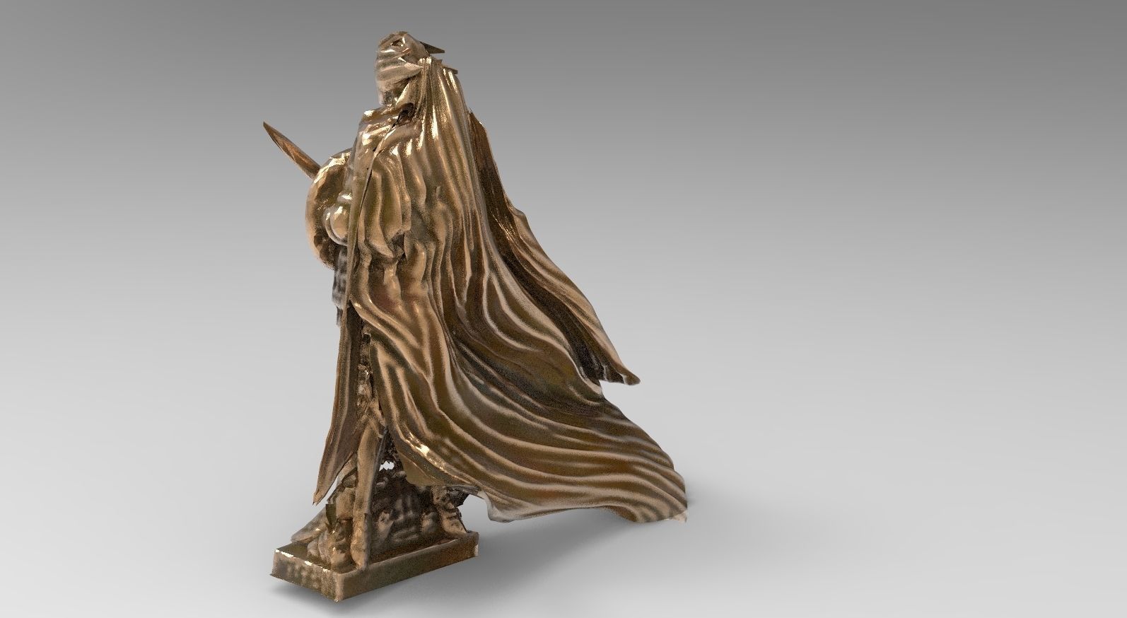 Arch Angel statue standing 3D model_1
