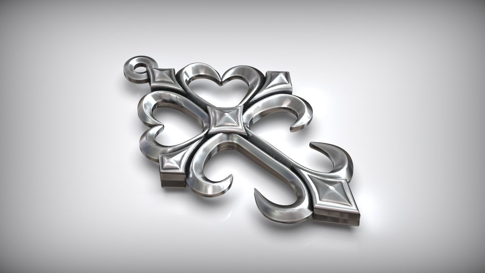 Cross Masonic Knights Templar Amulet Pendant 3D print model_3