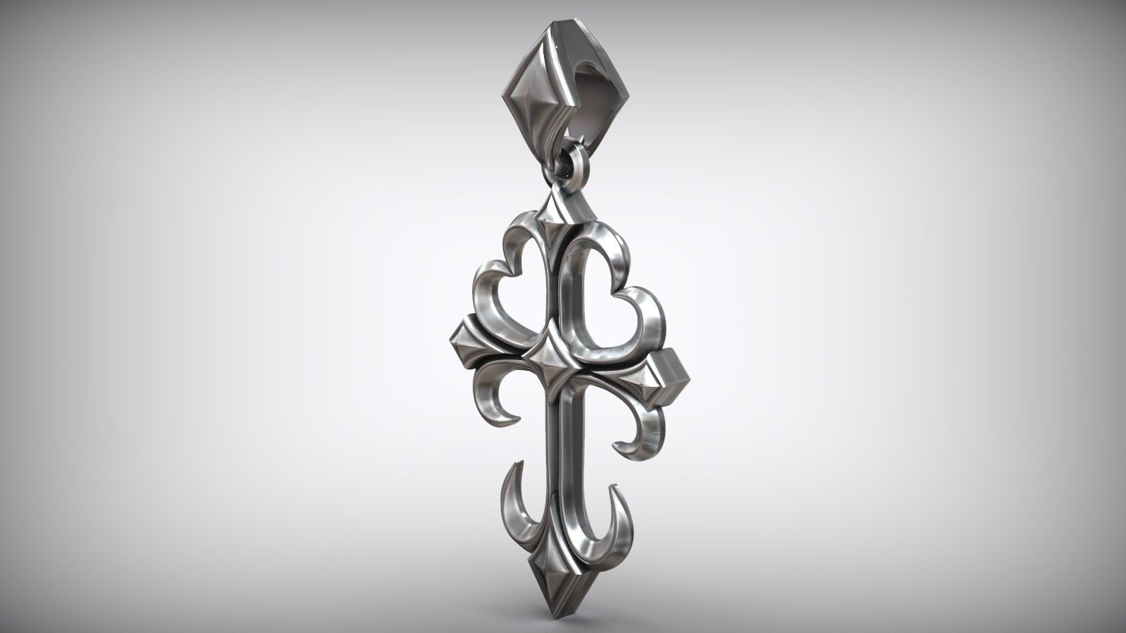 Cross Masonic Knights Templar Amulet Pendant 3D print model_2