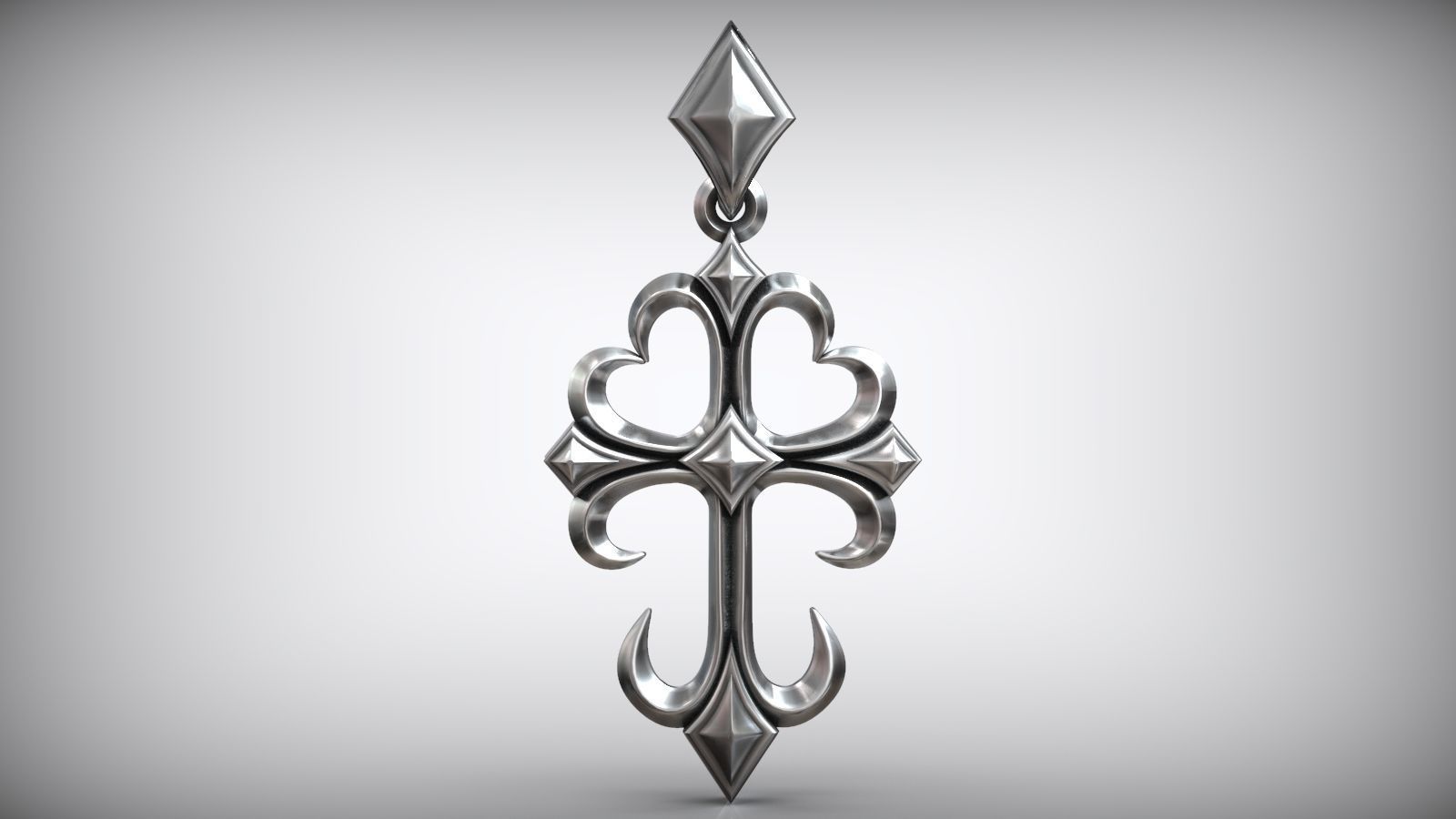Cross Masonic Knights Templar Amulet Pendant 3D print model_1