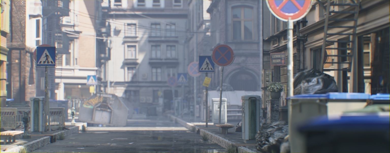 Photoreal Urban City Street Scene 3D model_6