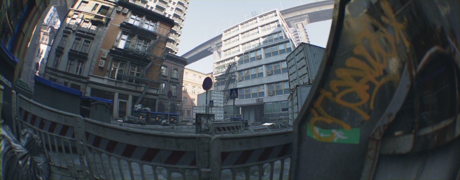 Photoreal Urban City Street Scene 3D model_5