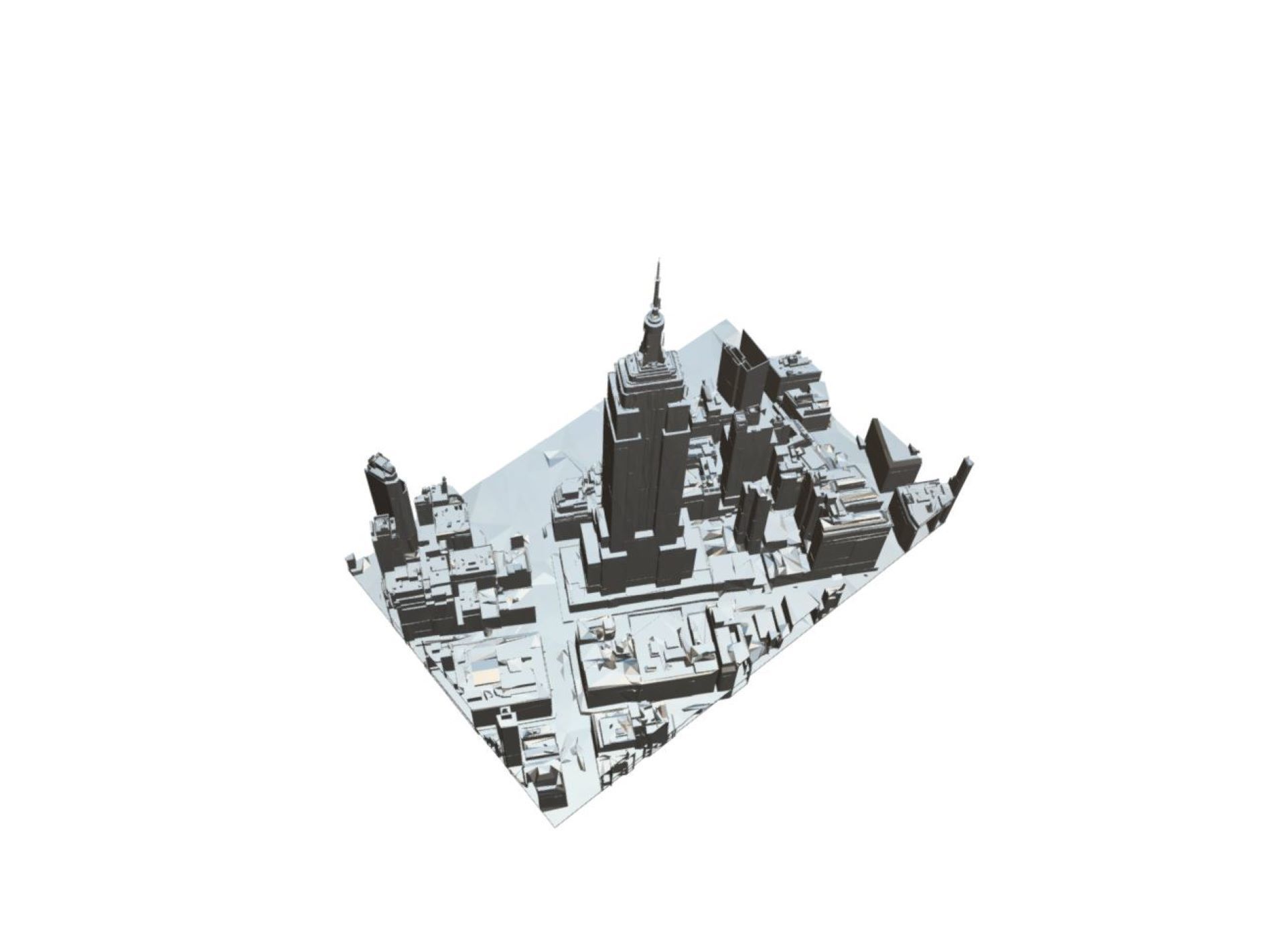 Empire State Building Low-poly 3D model_8