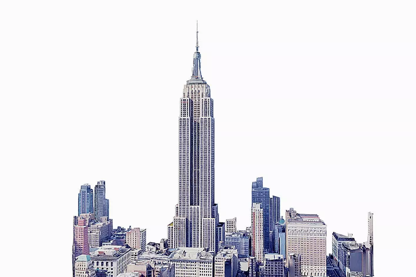 Empire State Building Low-poly 3D model_0