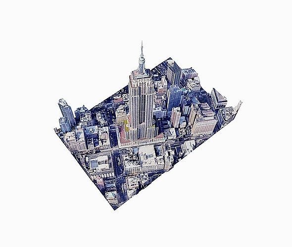 Empire State Building Low-poly 3D model 6