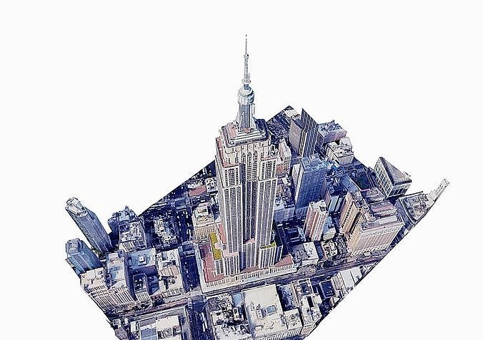 Empire State Building Low-poly 3D model 7