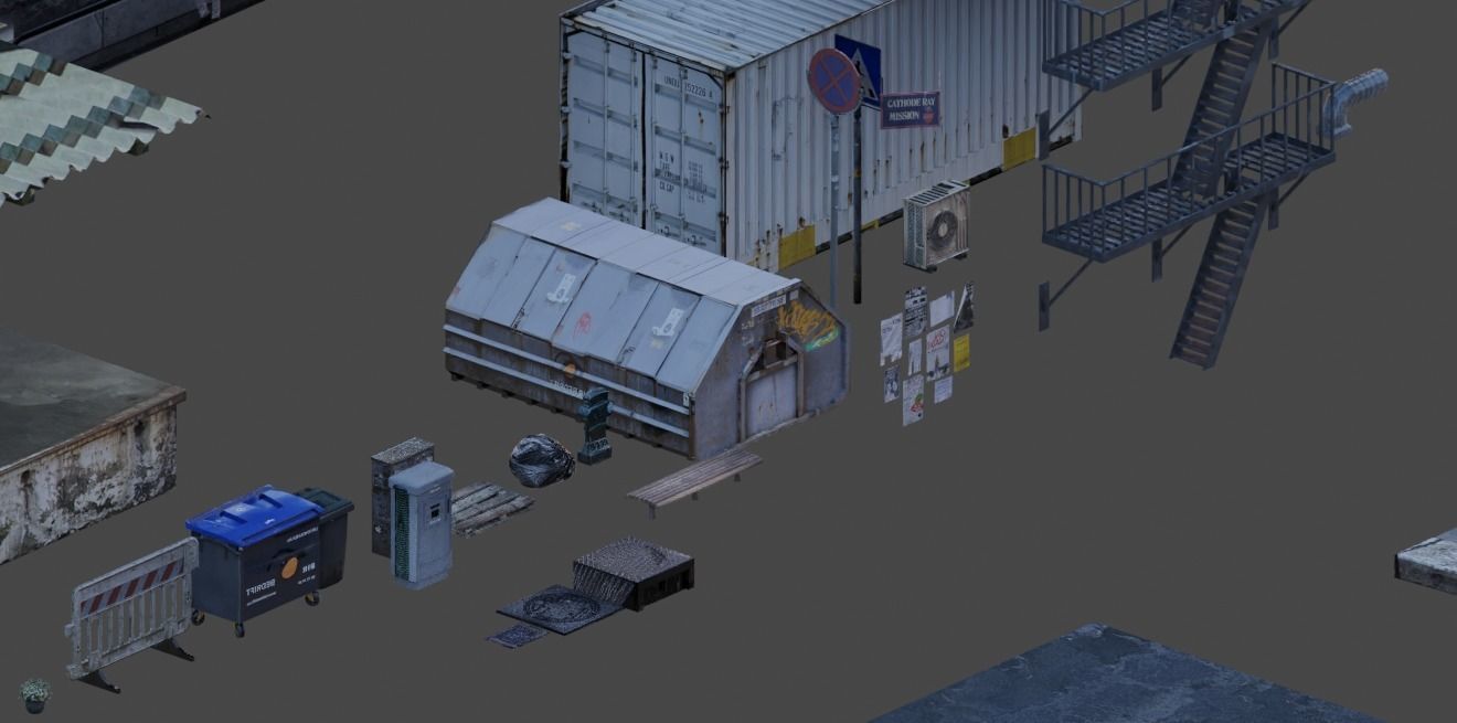 Photoreal Street Assets Blender 3D model_3