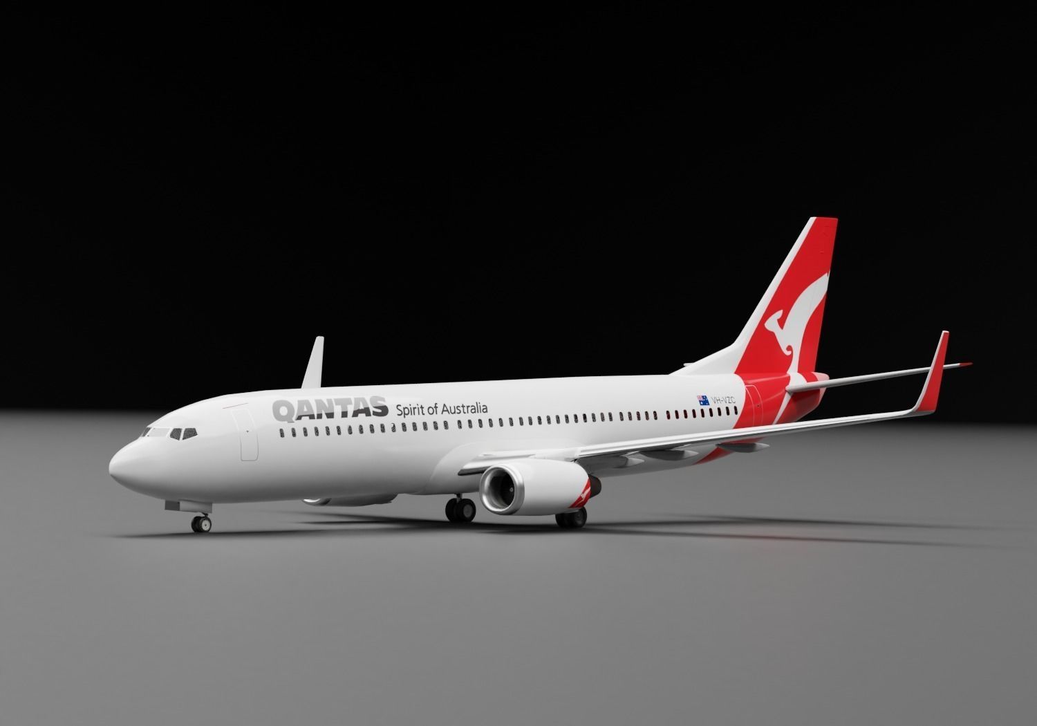 Boeing 737-800 Qantas  3D model_2