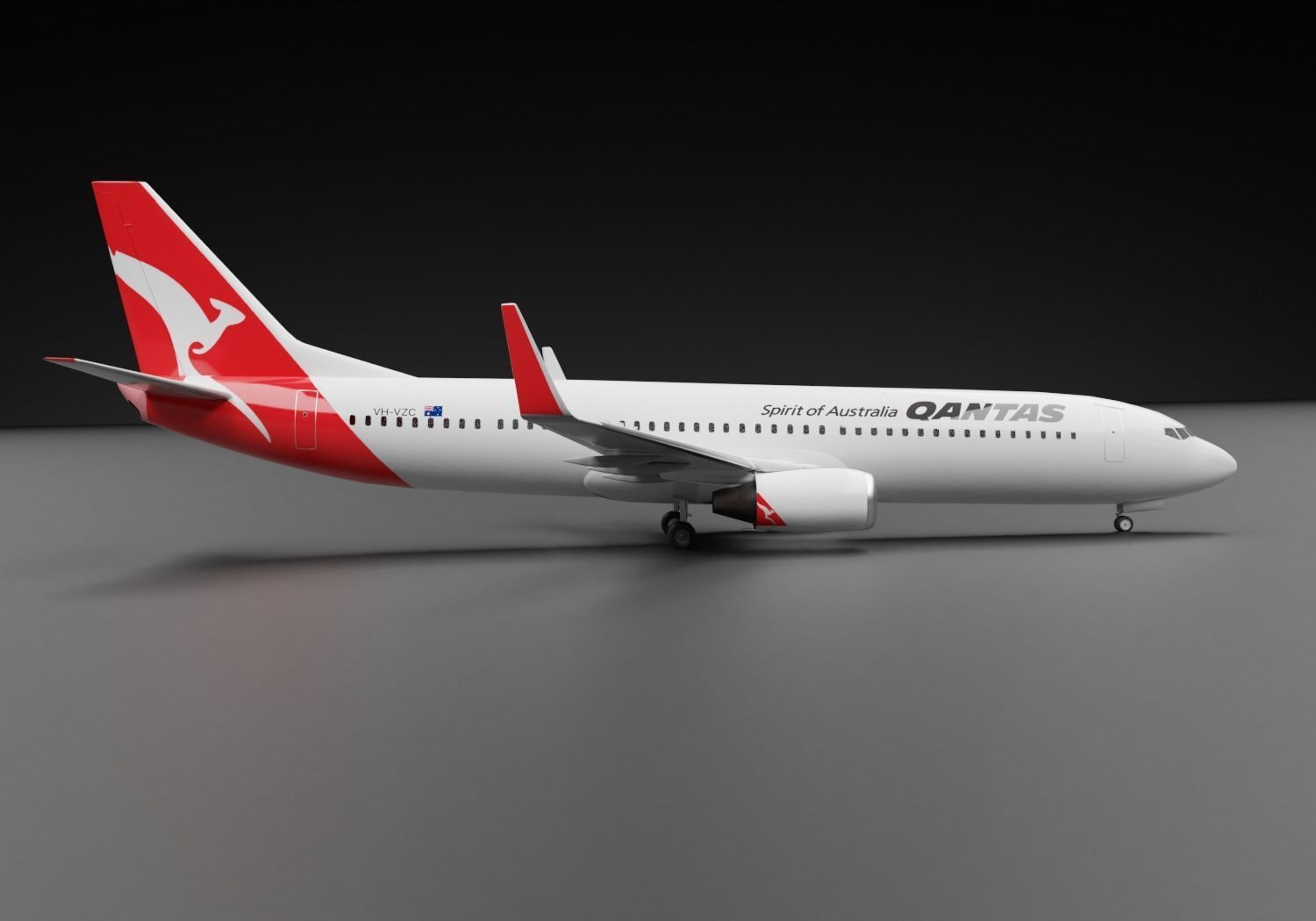 Boeing 737-800 Qantas  3D model_3