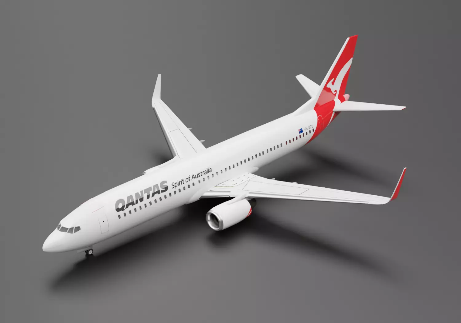 Boeing 737-800 Qantas  3D model_0
