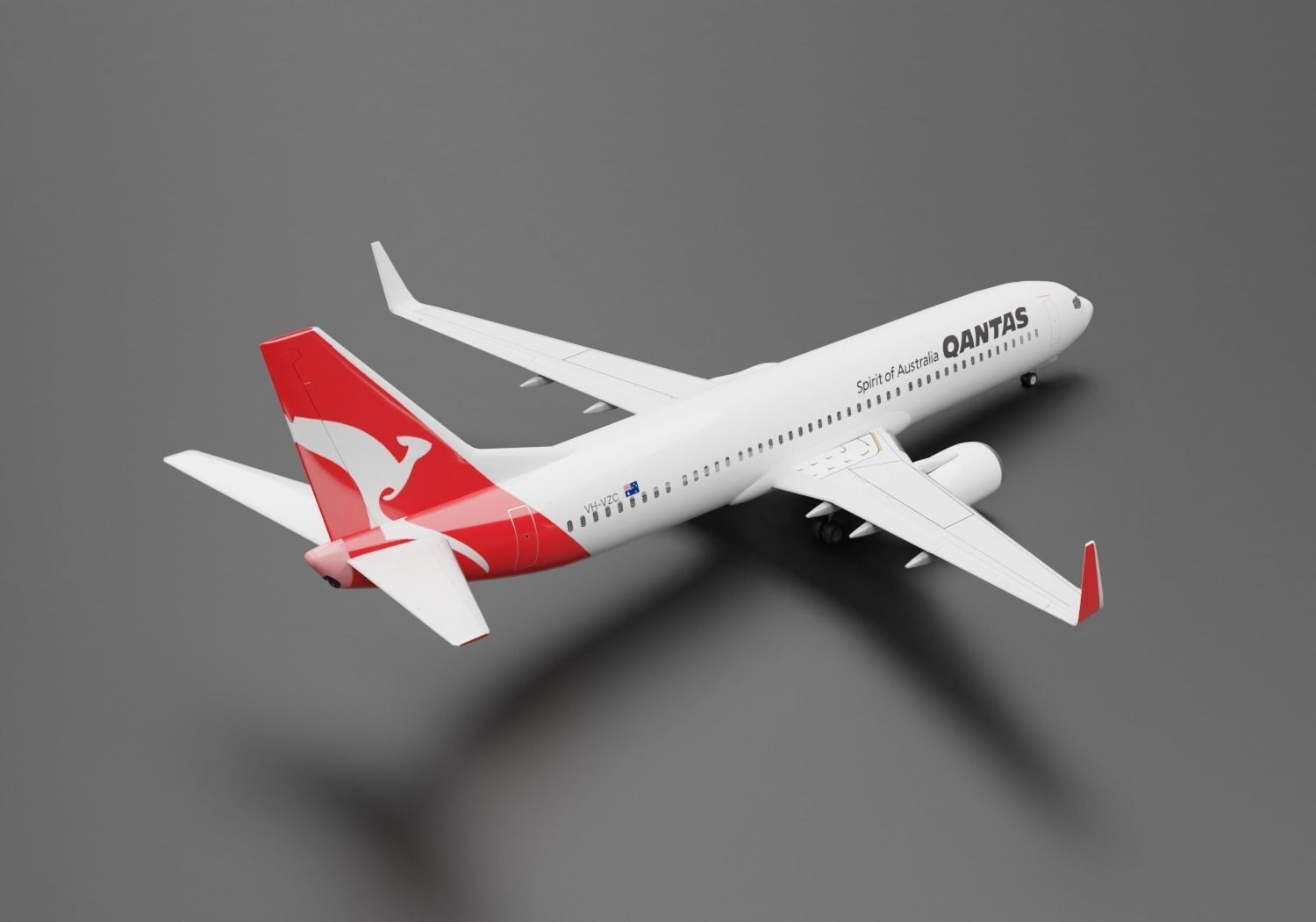 Boeing 737-800 Qantas  3D model_1