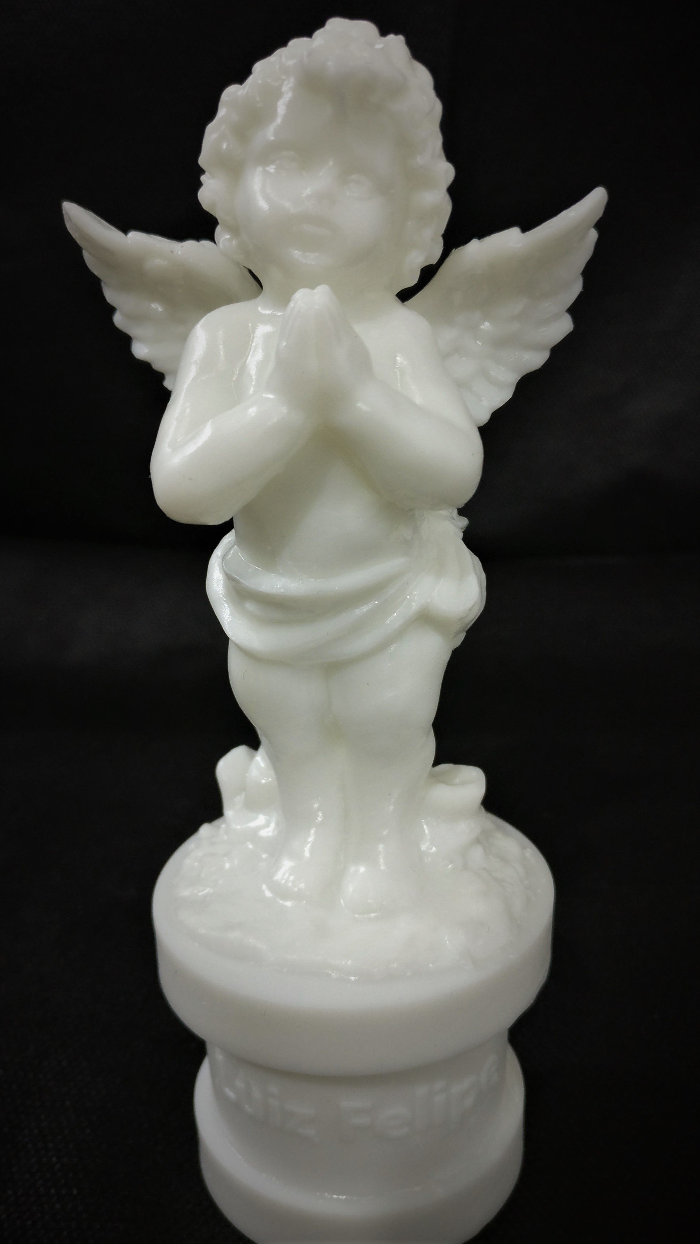 Little cute Praying angel with base 3D print model_7