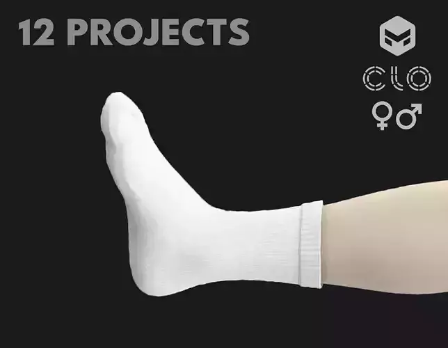 SOCKS PACK genesis 8 highpoly 3D model