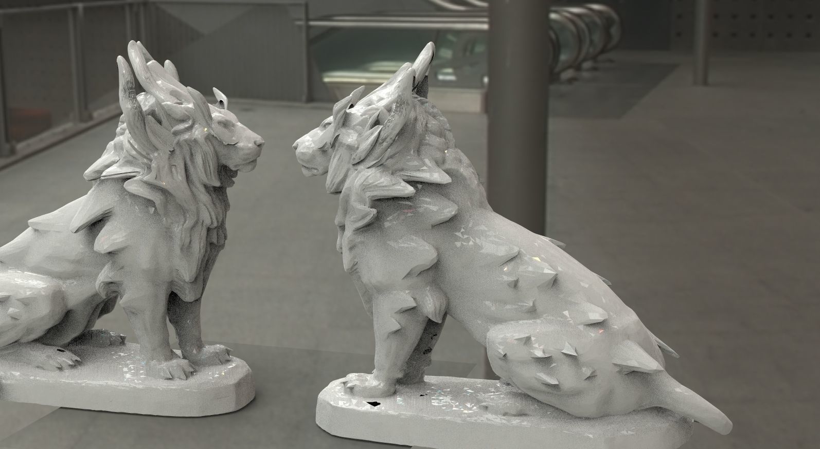 Lion fantasy Hybrid creature 3D model_2