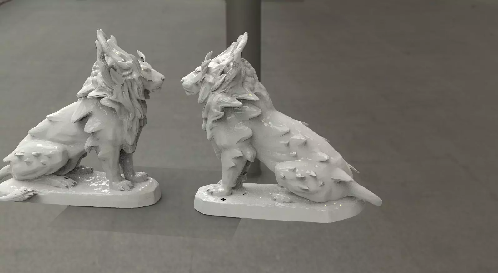 Lion fantasy Hybrid creature 3D model_0