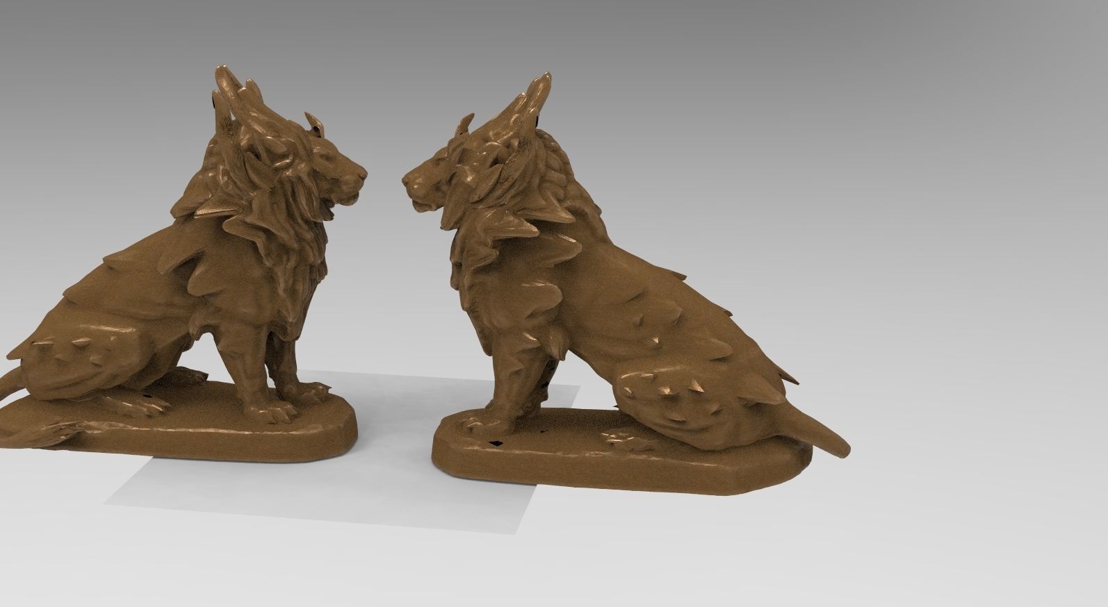 Lion fantasy Hybrid creature 3D model_1