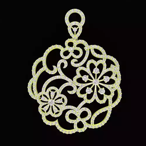 Vintage Floral Ornament Pendant for Women  2269