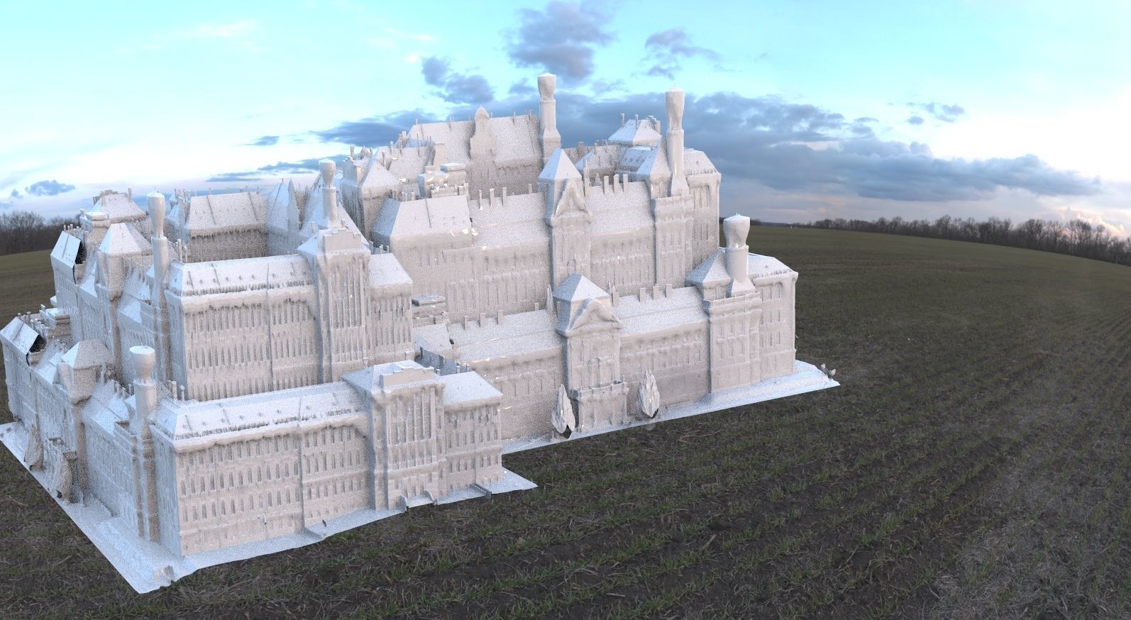 Block of housing apartments 3D model_2