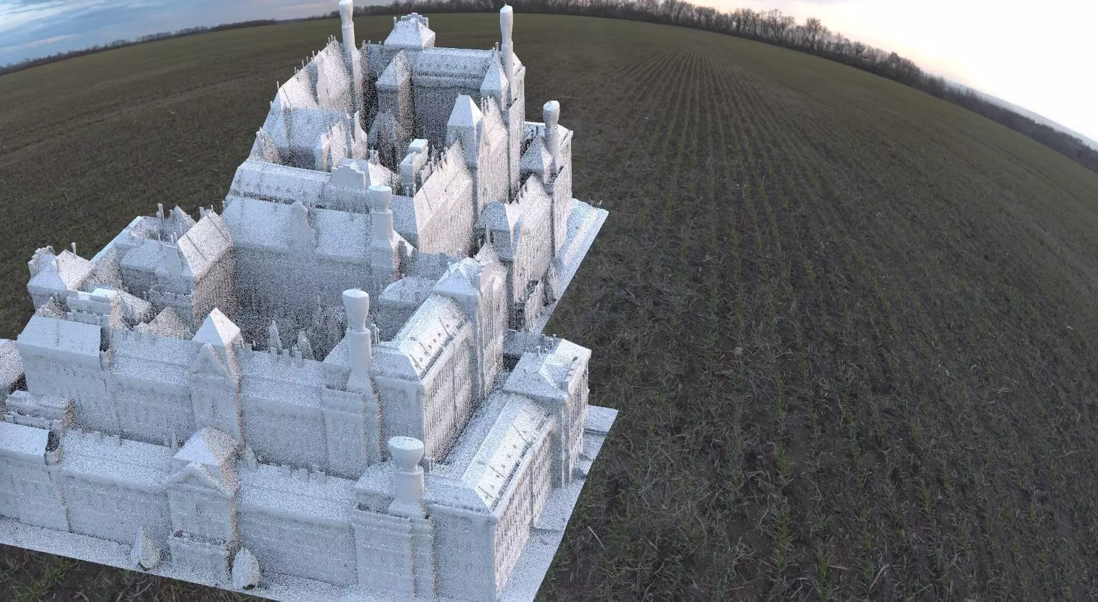 Block of housing apartments 3D model_0