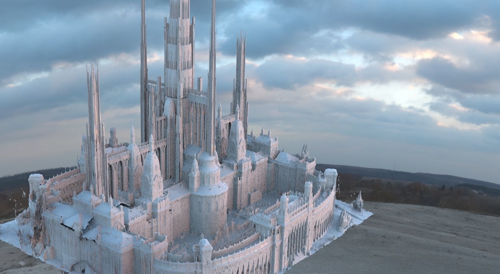 City fantasy architecture 4 3D  3D model_1