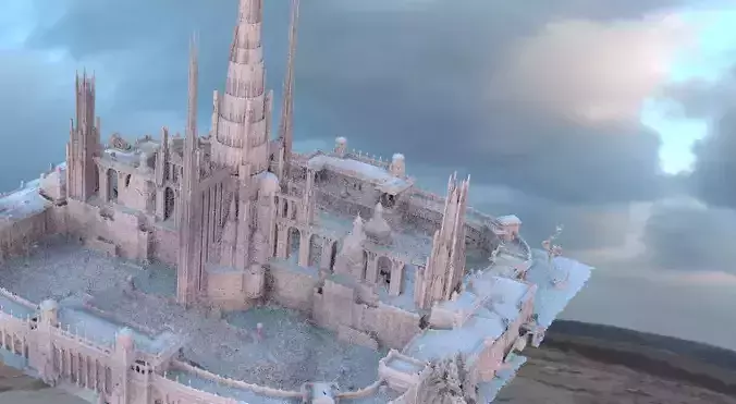 Ancient fantasy architecture under city 3D model 3D model