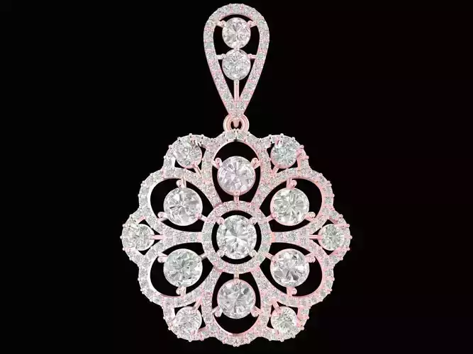 Elegant Floral Diamond Pendant for Women  2271