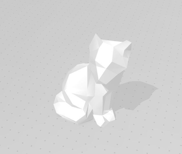 Fox Model 3D polygonal sculpture of cat 3D print model_4