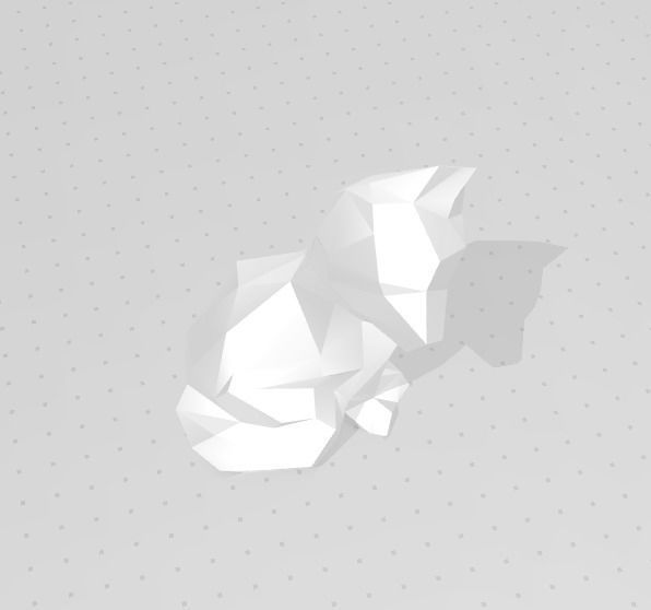 Fox Model 3D polygonal sculpture of cat 3D print model_5
