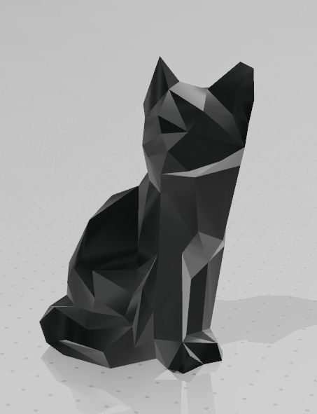 Fox Model 3D polygonal sculpture of cat 3D print model_7