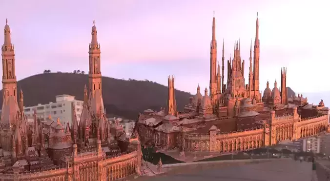 Ancient Culture City structures kit bash 3D model